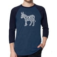thumbnail image 1 of LA Pop Art Men's Raglan Word Art T-Shirt - I Vote Democrat, 1 of 2