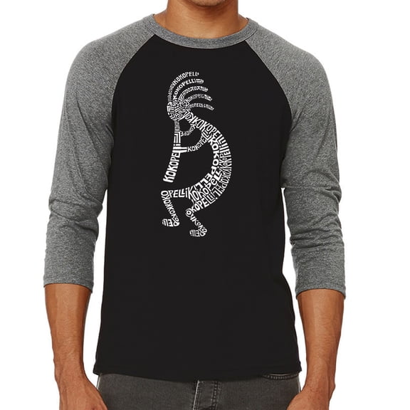 LA Pop Art Men's Raglan Word Art T-Shirt - Kokopelli