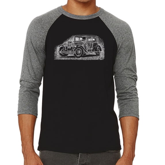 LA Pop Art Men's Raglan Word Art T-Shirt - Legendary Mobsters