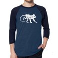 thumbnail image 1 of LA Pop Art Men's Raglan Word Art T-Shirt - Monkey Business, 1 of 2