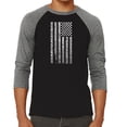 thumbnail image 1 of LA Pop Art Men's Raglan Word Art T-Shirt - National Anthem Flag, 1 of 2