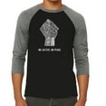 thumbnail image 1 of LA Pop Art Men's Raglan Word Art T-Shirt - No Justice, No Peace, 1 of 2