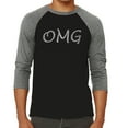thumbnail image 1 of LA Pop Art Men's Raglan Word Art T-Shirt - OMG, 1 of 2