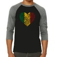 thumbnail image 1 of LA Pop Art Men's Raglan Word Art T-Shirt - One Love Heart, 1 of 2