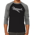 thumbnail image 1 of LA Pop Art Men's Raglan Word Art T-Shirt - P40, 1 of 2