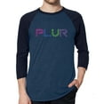 thumbnail image 1 of LA Pop Art Men's Raglan Word Art T-Shirt - PLUR, 1 of 2