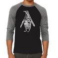 thumbnail image 1 of LA Pop Art Men's Raglan Word Art T-Shirt - Penguin, 1 of 2