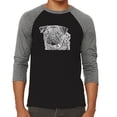 thumbnail image 1 of LA Pop Art Men's Raglan Word Art T-Shirt - Pug Face, 1 of 2