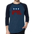 thumbnail image 1 of LA Pop Art Men's Raglan Word Art T-Shirt - REPUBLICAN - GRAND OLD PARTY, 1 of 2