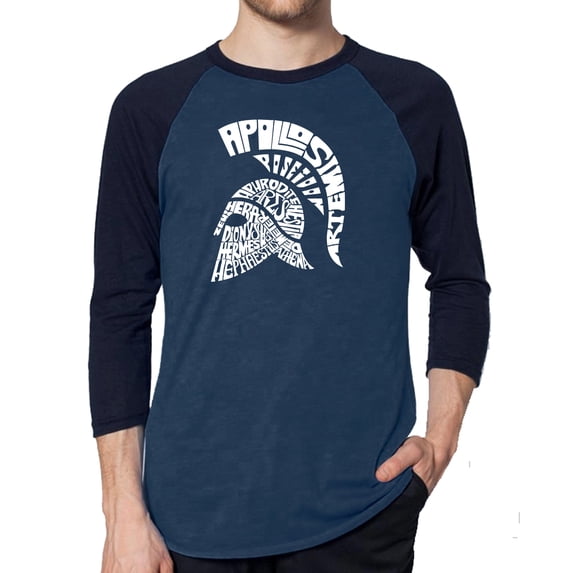 LA Pop Art Men's Raglan Word Art T-Shirt - SPARTAN