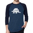 thumbnail image 1 of LA Pop Art Men's Raglan Word Art T-Shirt - STEGOSAURUS, 1 of 2