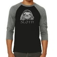 thumbnail image 1 of LA Pop Art Men's Raglan Word Art T-Shirt - Sloth, 1 of 2