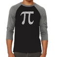 thumbnail image 1 of LA Pop Art Men's Raglan Word Art T-Shirt - THE FIRST 100 DIGITS OF PI, 1 of 2