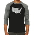 thumbnail image 1 of LA Pop Art Men's Raglan Word Art T-Shirt - THE STAR SPANGLED BANNER, 1 of 2