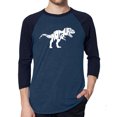thumbnail image 1 of LA Pop Art Men's Raglan Word Art T-Shirt - TYRANNOSAURUS REX, 1 of 2