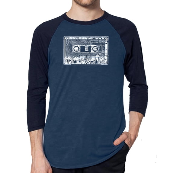 LA Pop Art Men's Raglan Word Art T-Shirt - The 80's