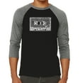 thumbnail image 1 of LA Pop Art Men's Raglan Word Art T-Shirt - The 80's, 1 of 2