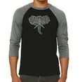 thumbnail image 1 of LA Pop Art Men's Raglan Word Art T-Shirt - Tusks, 1 of 2