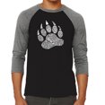 thumbnail image 1 of LA Pop Art Men's Raglan Word Art T-Shirt - Types of Bears, 1 of 2