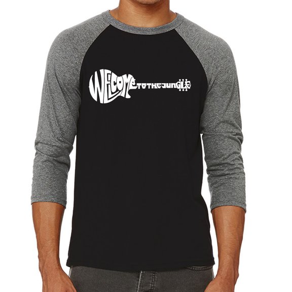 LA Pop Art Men's Raglan Word Art T-Shirt - Welcome to the Jungle