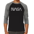 thumbnail image 1 of LA Pop Art Men's Raglan Word Art T-Shirt - Worm Nasa, 1 of 2