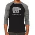 thumbnail image 1 of LA Pop Art Men's Raglan Word Art T-Shirt - Yosemite Bear, 1 of 2