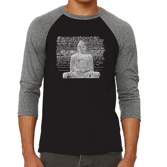 LA Pop Art Men's Raglan Word Art T-Shirt - Zen Buddha