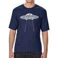 thumbnail image 1 of LA Pop Art Men's Tall and Long Word Art T-shirt - Flying Saucer UFO, 1 of 2