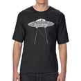 thumbnail image 1 of LA Pop Art Men's Tall and Long Word Art T-shirt - Flying Saucer UFO, 1 of 2