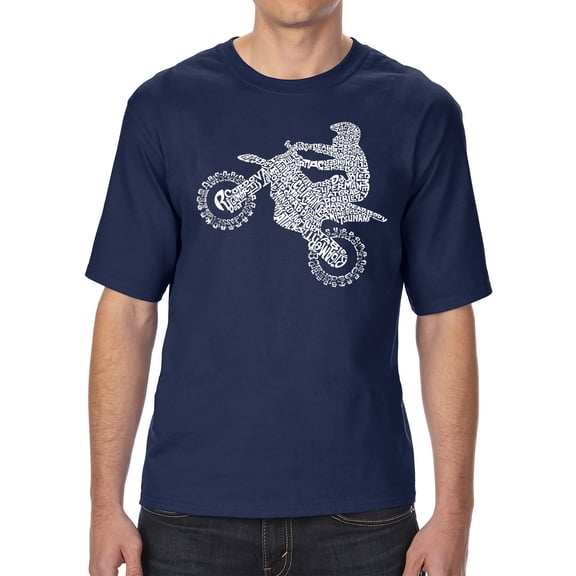 LA Pop Art Men's Tall and Long Word Art T-shirt - Freestyle Motocross - FMX
