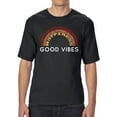 thumbnail image 1 of LA Pop Art Men's Tall and Long Word Art T-shirt - Good Vibes, 1 of 2