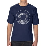 LA Pop Art Mens Tall and Long Word Art T-shirt - I Need My Space Astronaut