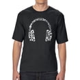 thumbnail image 1 of LA Pop Art Men's Tall and Long Word Art T-shirt - Music Note Headphones, 1 of 2
