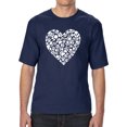 thumbnail image 1 of LA Pop Art Men's Tall and Long Word Art T-shirt - Paw Prints Heart, 1 of 2