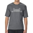 thumbnail image 1 of LA Pop Art Men's Tall and Long Word Art T-shirt - Peeking Cat, 1 of 2