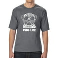 thumbnail image 1 of LA Pop Art Men's Tall and Long Word Art T-shirt - Pug Life, 1 of 2