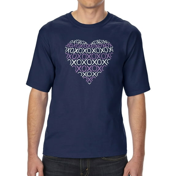 LA Pop Art Men's Tall and Long Word Art T-shirt - XOXO Heart
