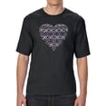 thumbnail image 1 of LA Pop Art Men's Tall and Long Word Art T-shirt - XOXO Heart, 1 of 2