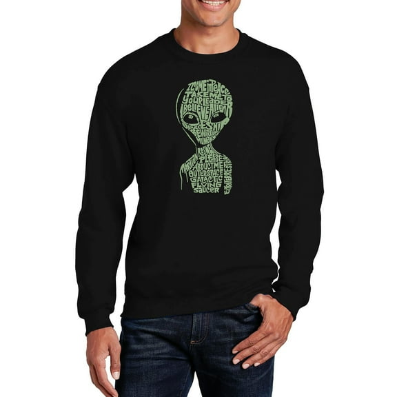 LA Pop Art Men's Word Art Crewneck Sweatshirt - Alien