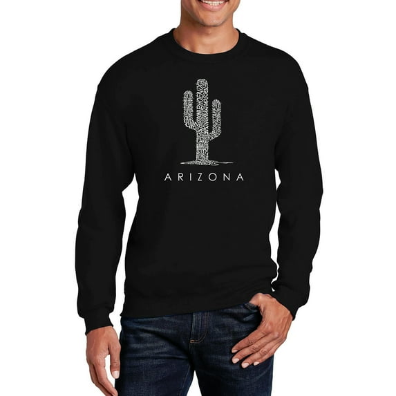 LA Pop Art Men's Word Art Crewneck Sweatshirt - Arizona Cities