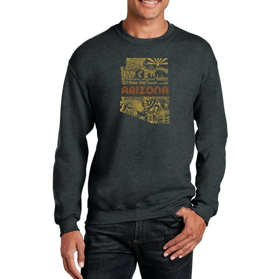 LA Pop Art Men's Word Art Crewneck Sweatshirt - Az Pics