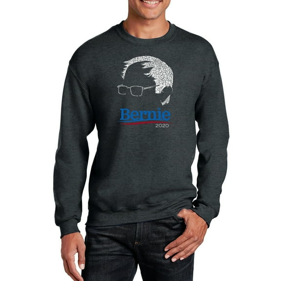 LA Pop Art Men's Word Art Crewneck Sweatshirt - Bernie Sanders 2020