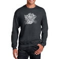thumbnail image 1 of LA Pop Art Men's Word Art Crewneck Sweatshirt - Cat Face, 1 of 2