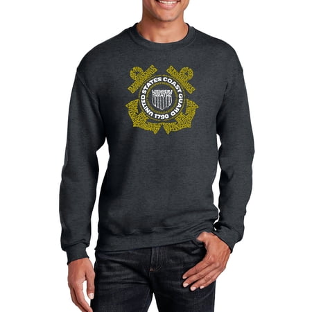 LA Pop Art Men's Word Art Crewneck Sweatshirt - Coast Guard