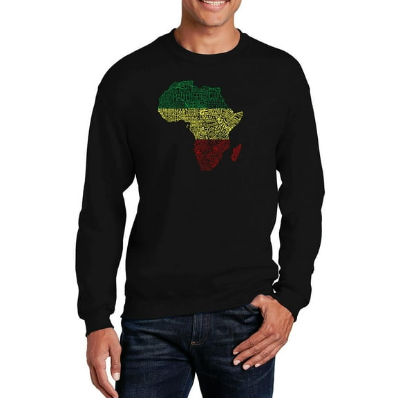LA Pop Art Men's Word Art Crewneck Sweatshirt - Countries in Africa