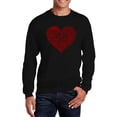 thumbnail image 1 of LA Pop Art Men's Word Art Crewneck Sweatshirt - Country Music Heart, 1 of 2
