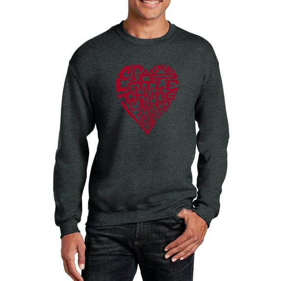 LA Pop Art Men's Word Art Crewneck Sweatshirt - Crazy Little Thing Called Love