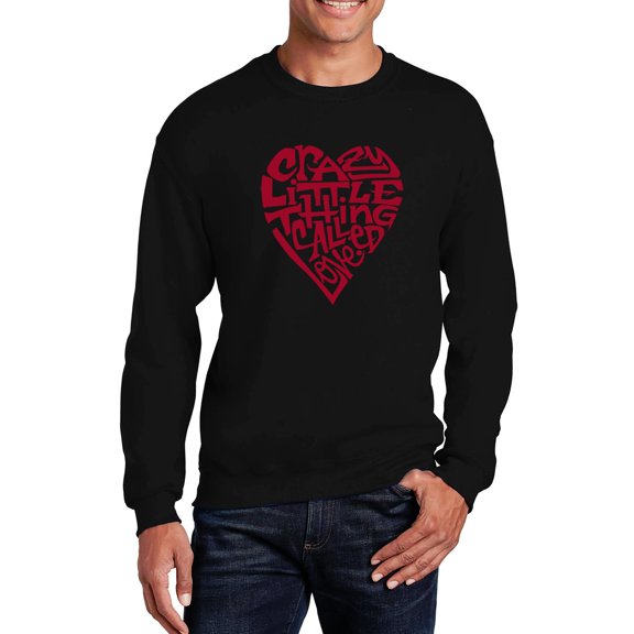 LA Pop Art Men's Word Art Crewneck Sweatshirt - Crazy Little Thing Called Love