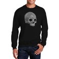 thumbnail image 1 of LA Pop Art Men's Word Art Crewneck Sweatshirt - Dead Inside Skull, 1 of 2