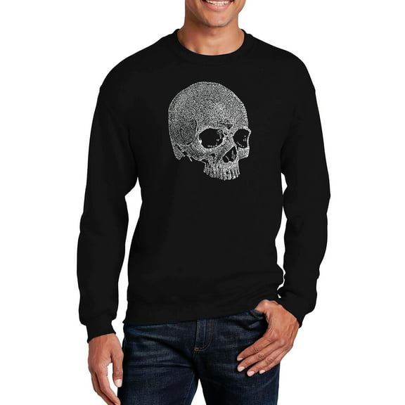 LA Pop Art Men's Word Art Crewneck Sweatshirt - Dead Inside Skull